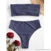 ZAFUL High Waisted Bandeau Bikini Set Blue Gray B07L9PFX25